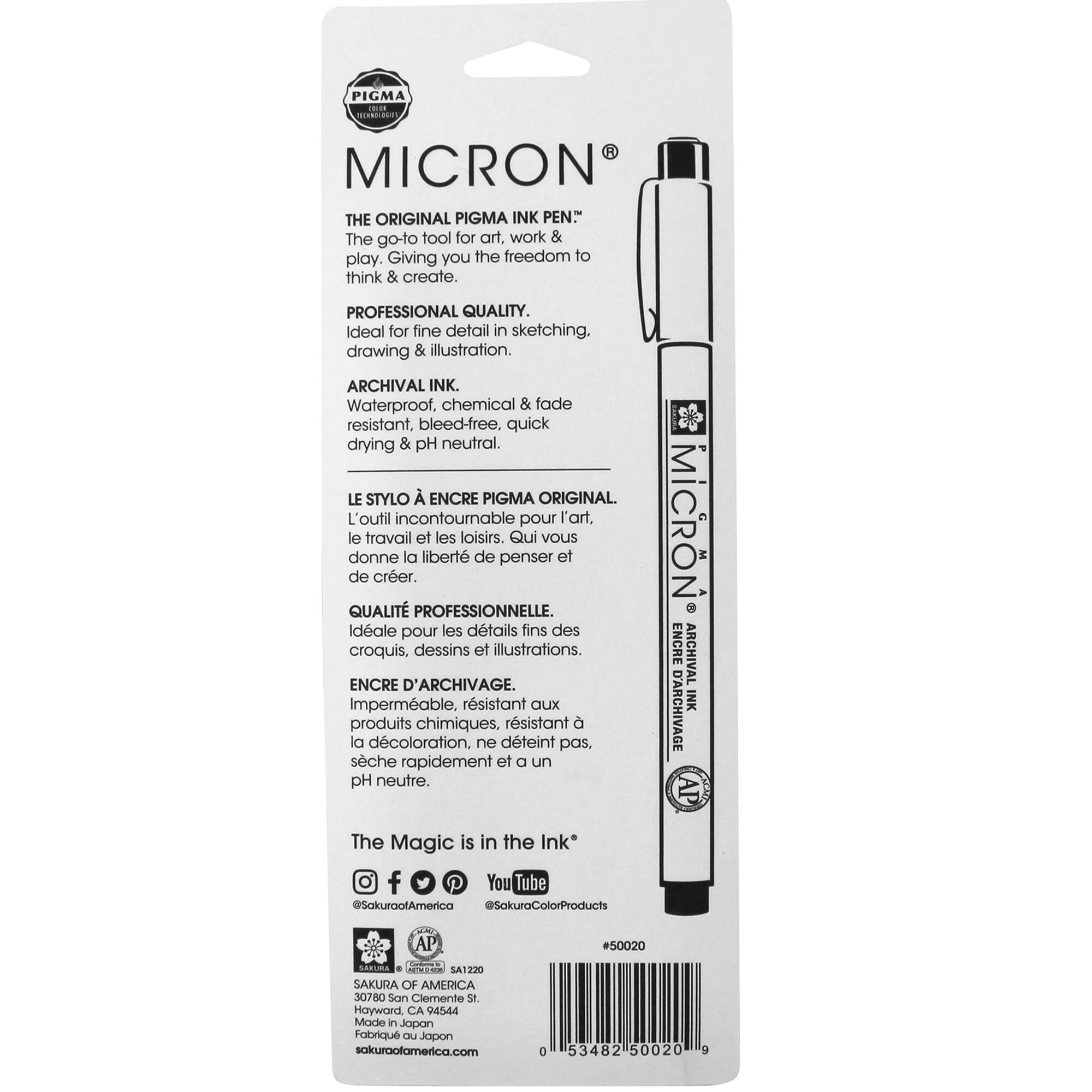 Pigma® Micron® Black Fine Line Ink Pens
